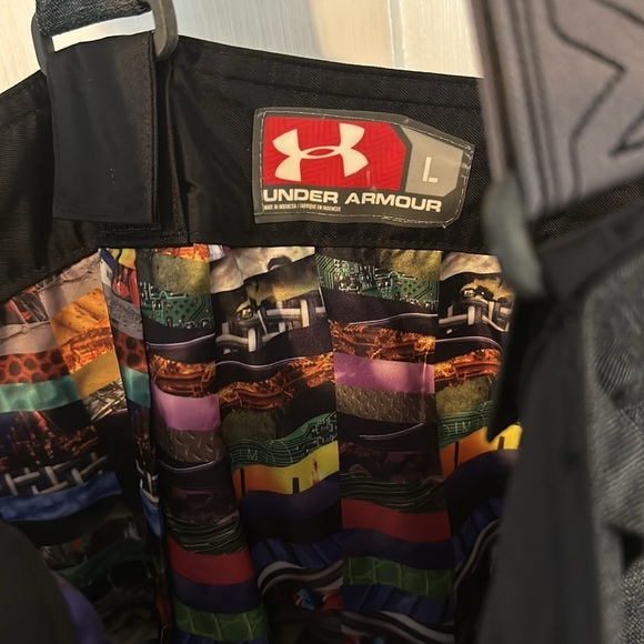 Men’s Under Armour Gray Nylon & Polyester Ski Pants with Suspenders Size Large - Picture 7 of 11